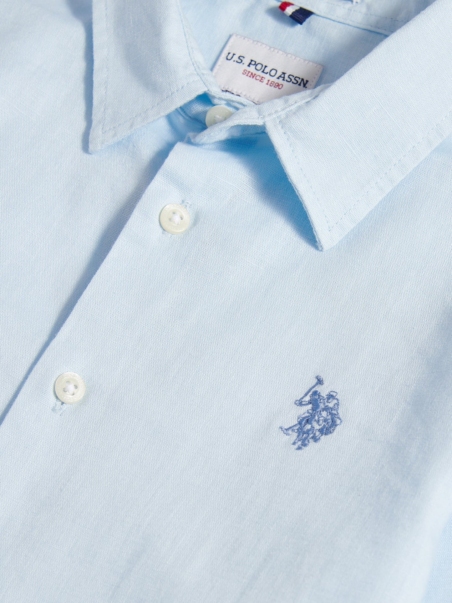 Boys Linen Blend Shirt Ice Blue