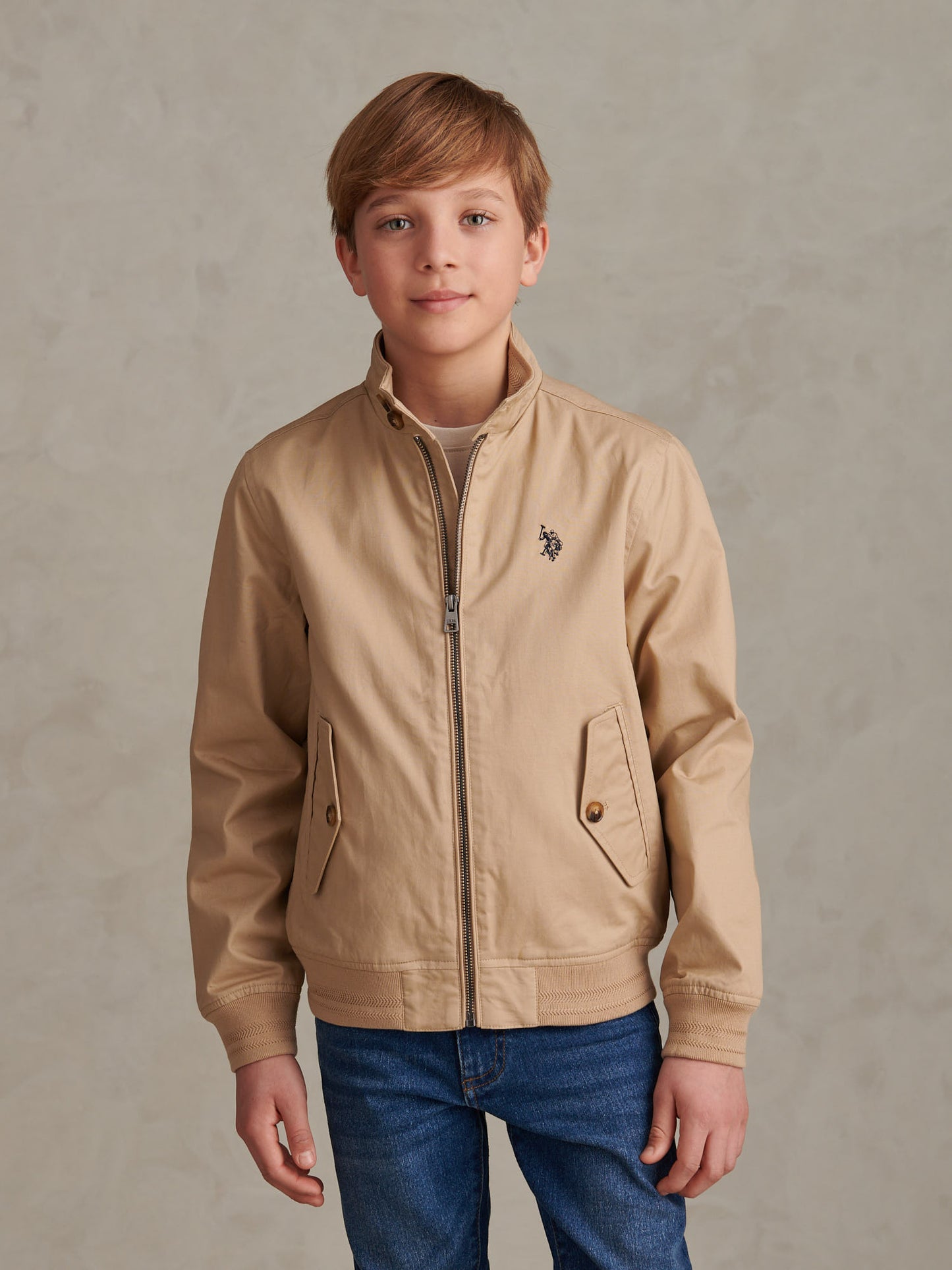 Boys Cotton Twill Harrington Jacket Cornstalk