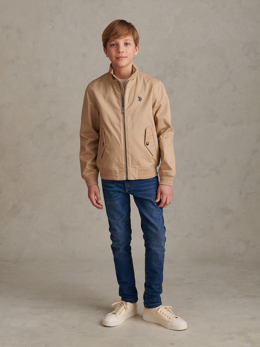 Boys Cotton Twill Harrington Jacket Cornstalk