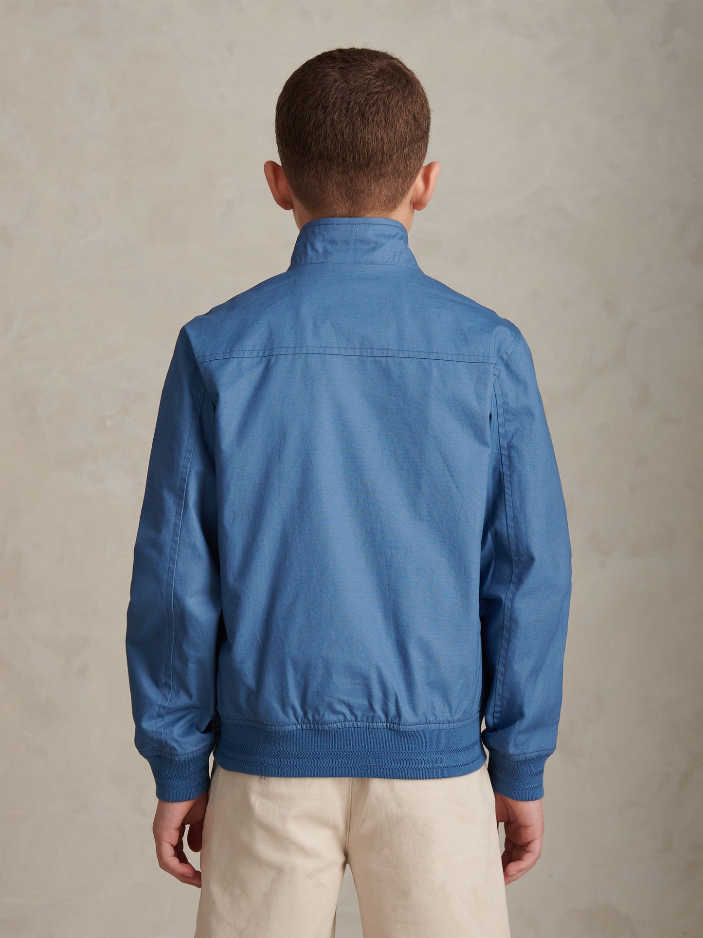 Boys Cotton Twill Harrington Jacket Blue Horizon