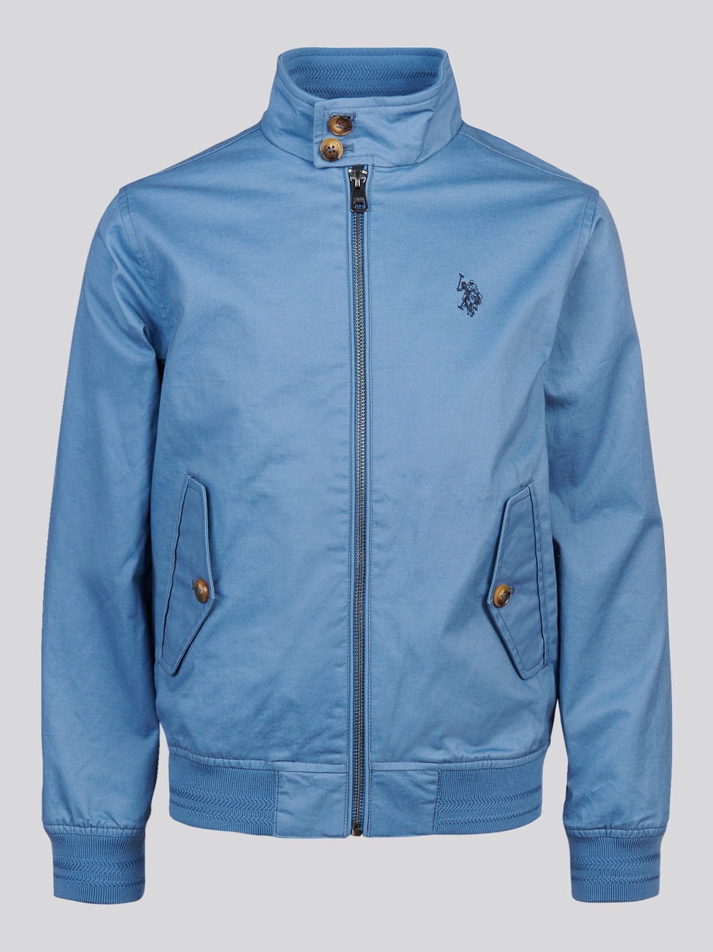 Boys Cotton Twill Harrington Jacket Blue Horizon