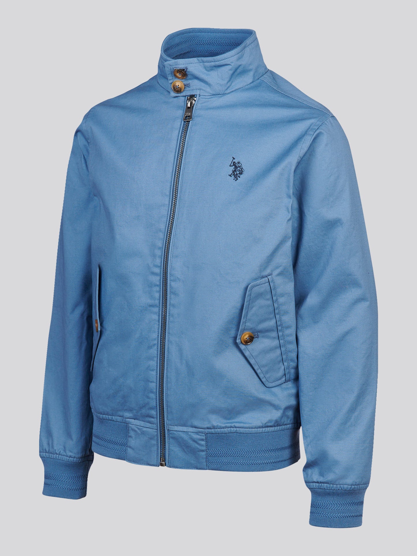 Boys Cotton Twill Harrington Jacket Blue Horizon