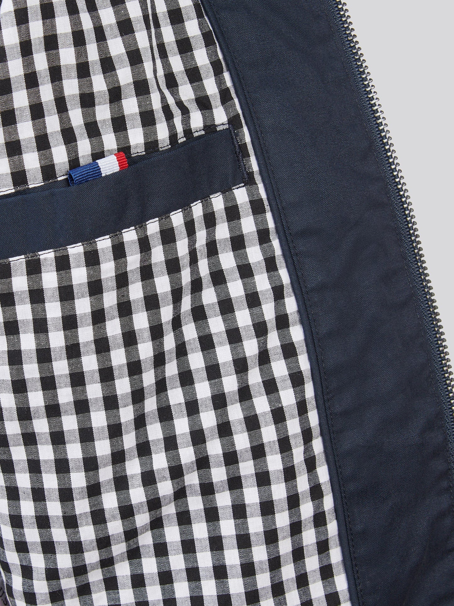 Boys Cotton Twill Harrington Jacket Dark Sapphire Navy / Haute Red DHM