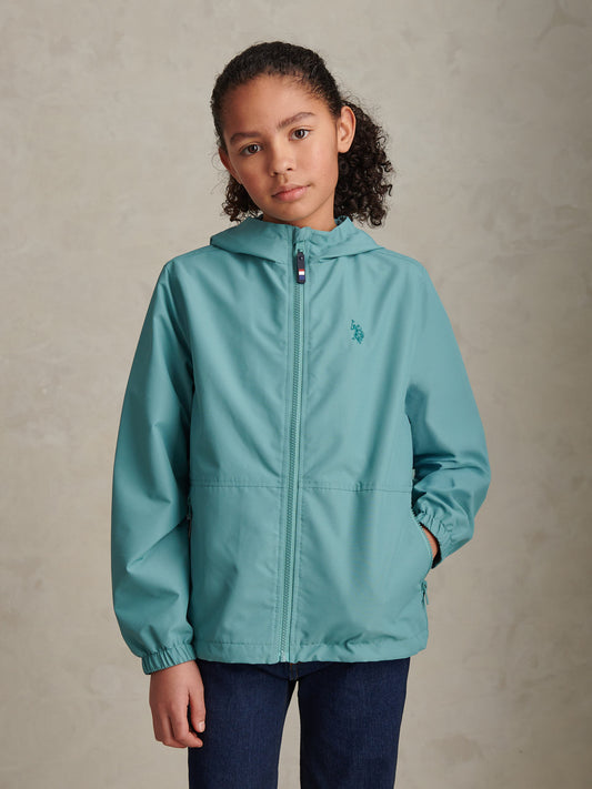 Boys Mesh Lined Hooded Windbreaker Arctic