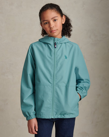 Boys Mesh Lined Hooded Windbreaker Arctic