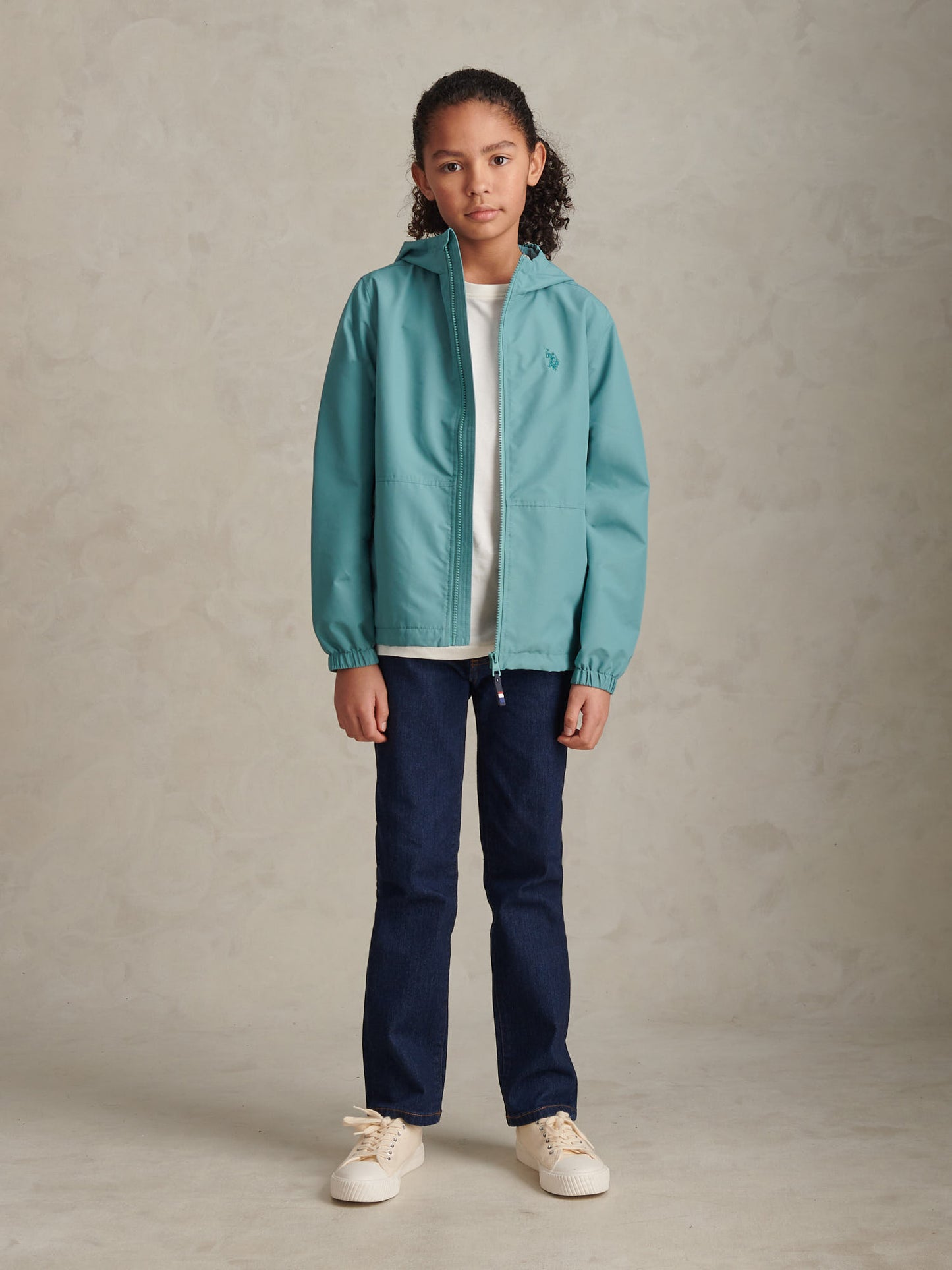 Boys Mesh Lined Hooded Windbreaker Arctic