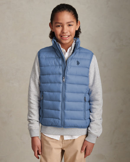 Boys Lightweight Quilted Gilet Blue Horizon