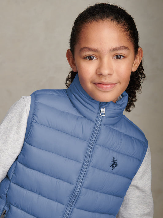 Boys Lightweight Quilted Gilet Blue Horizon