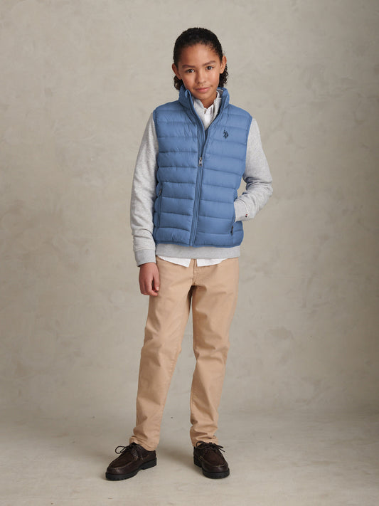 Boys Lightweight Quilted Gilet Blue Horizon