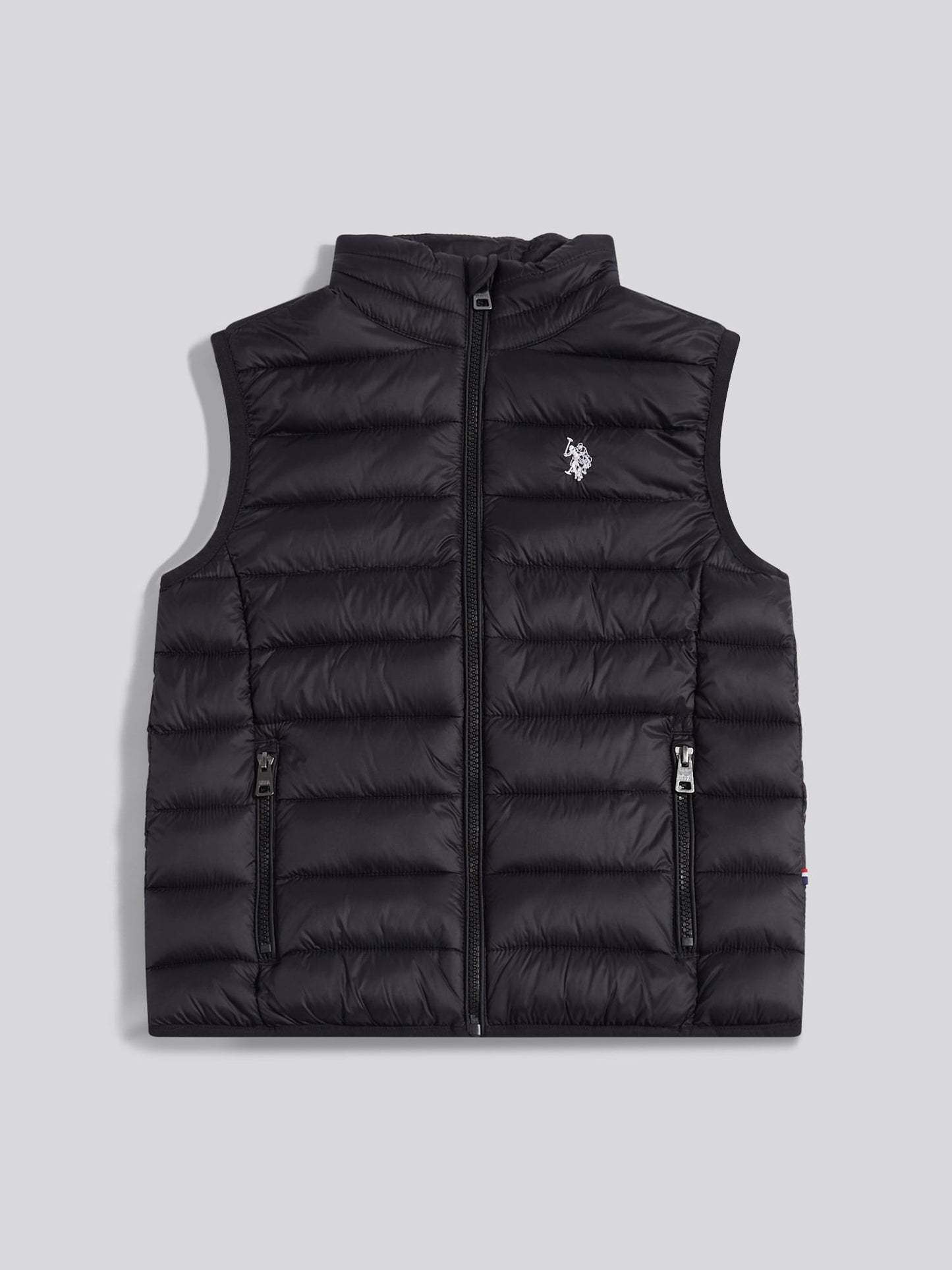 Boys Lightweight Quilted Gilet Black Bright White DHM