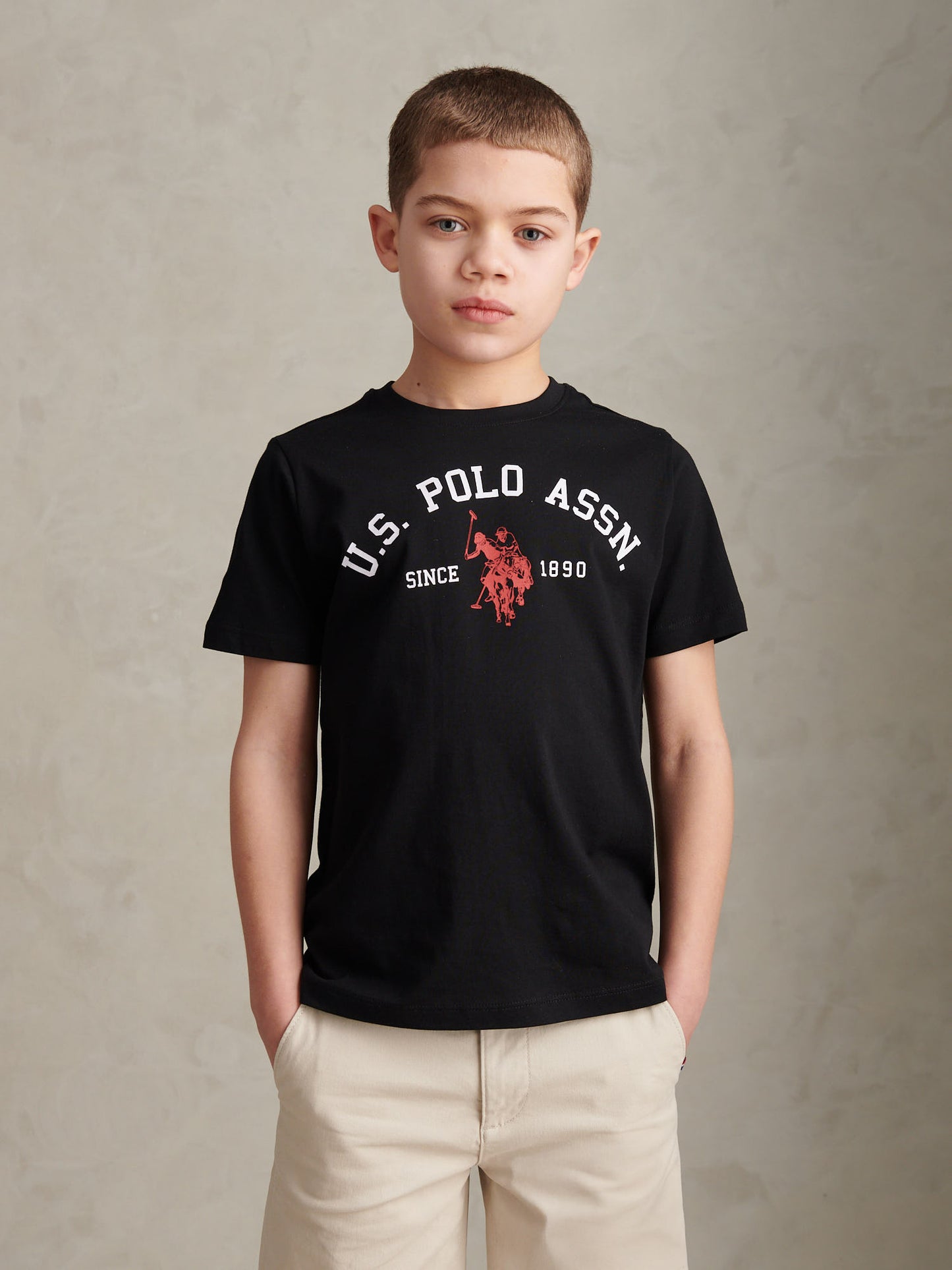 Boys Signature Arch Print T-Shirt Black