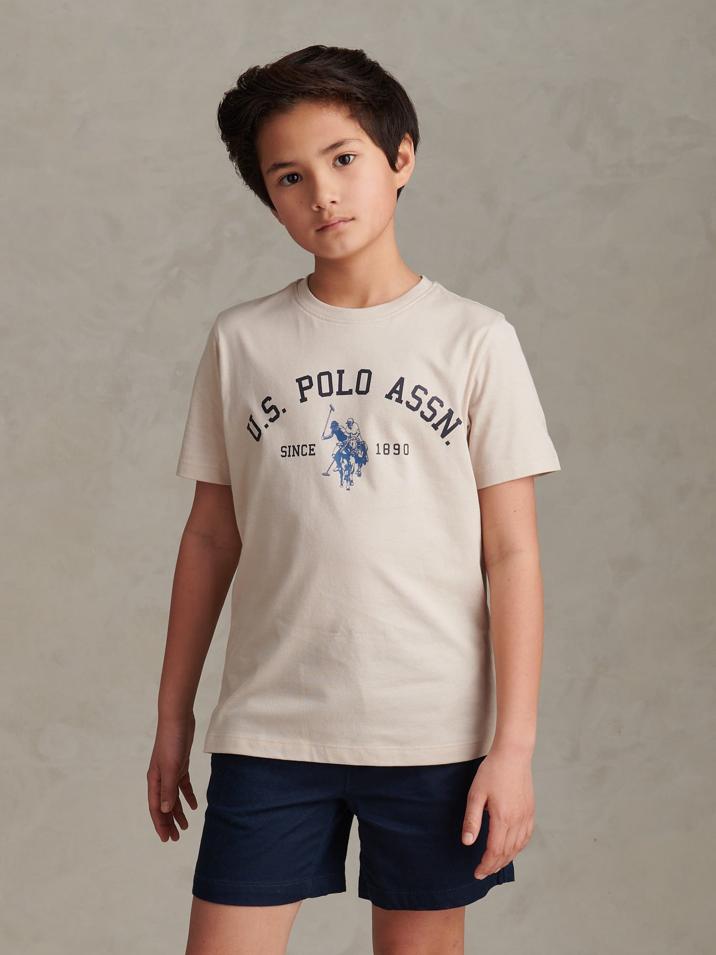 Boys Signature Arch Print T-Shirt Beige