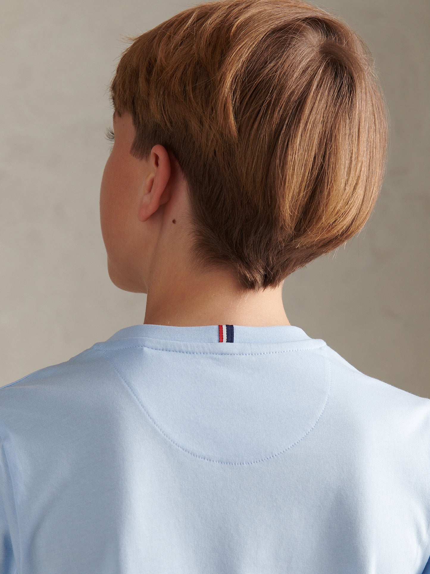 Boys Texture Double Horsemen T-Shirt Chambray Blue