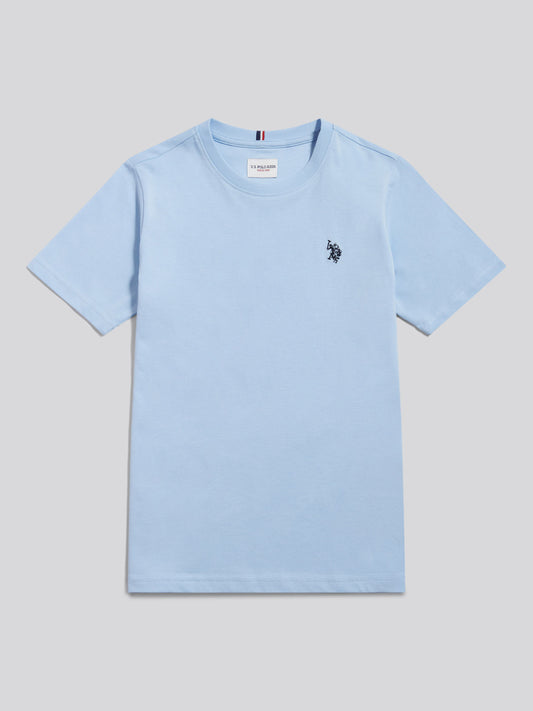 Boys Texture Double Horsemen T-Shirt Chambray Blue