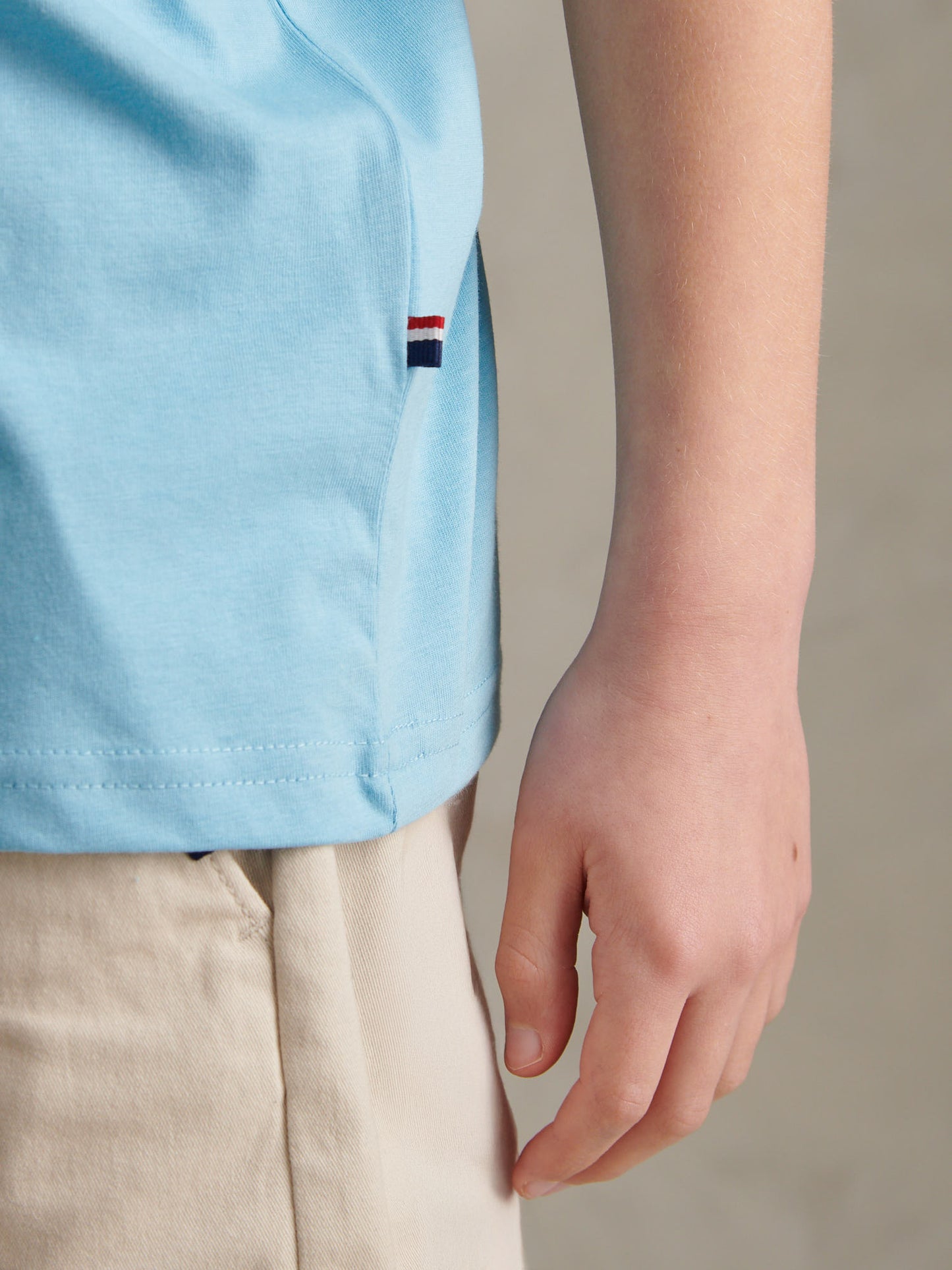 Boys Texture Double Horsemen T-Shirt Air Blue