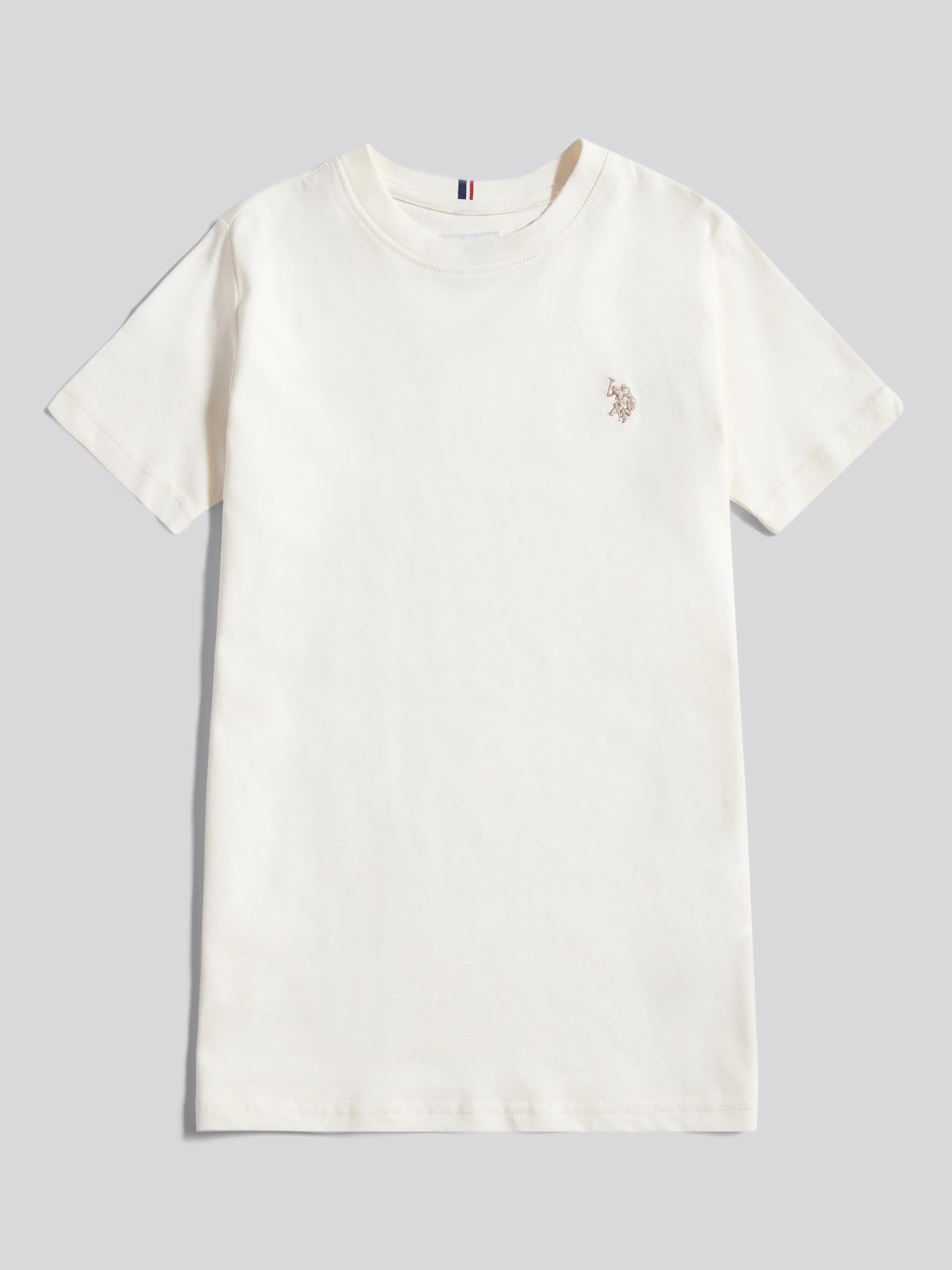Boys Texture Double Horsemen T-Shirt in Whisper White