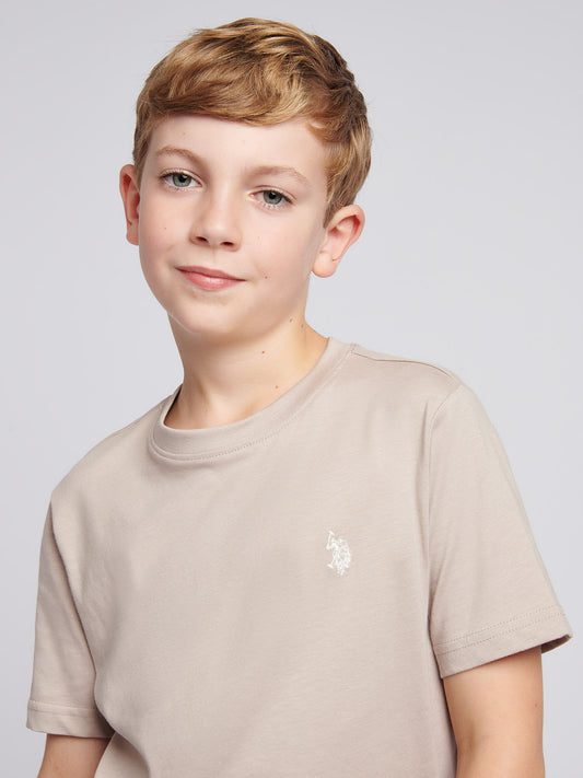 Boys Texture Double Horsemen T-Shirt in Atmosphere