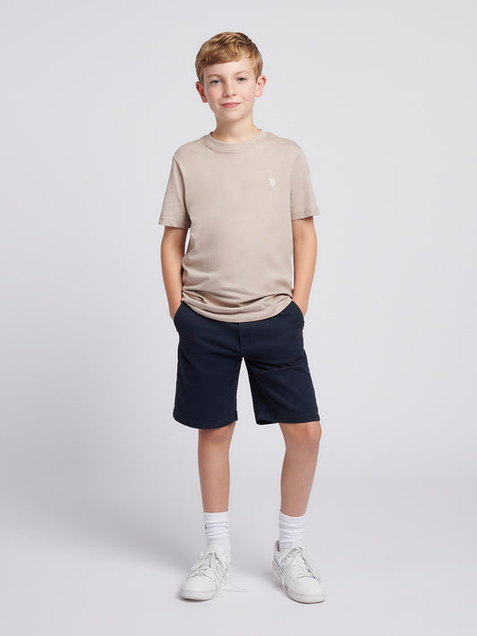 Boys Texture Double Horsemen T-Shirt in Atmosphere