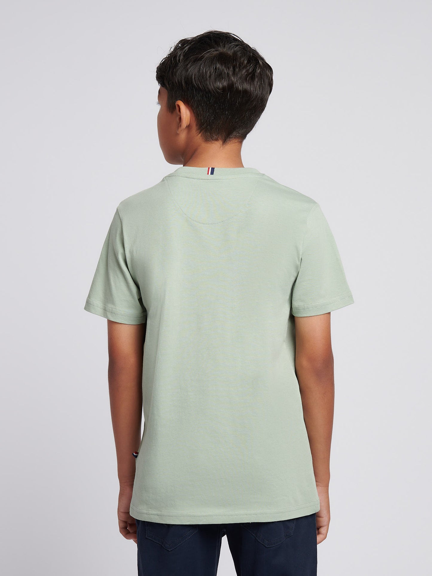 Boys Texture Double Horsemen T-Shirt in Iceberg Green