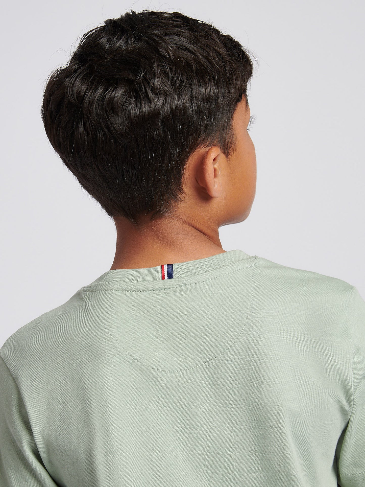 Boys Texture Double Horsemen T-Shirt in Iceberg Green