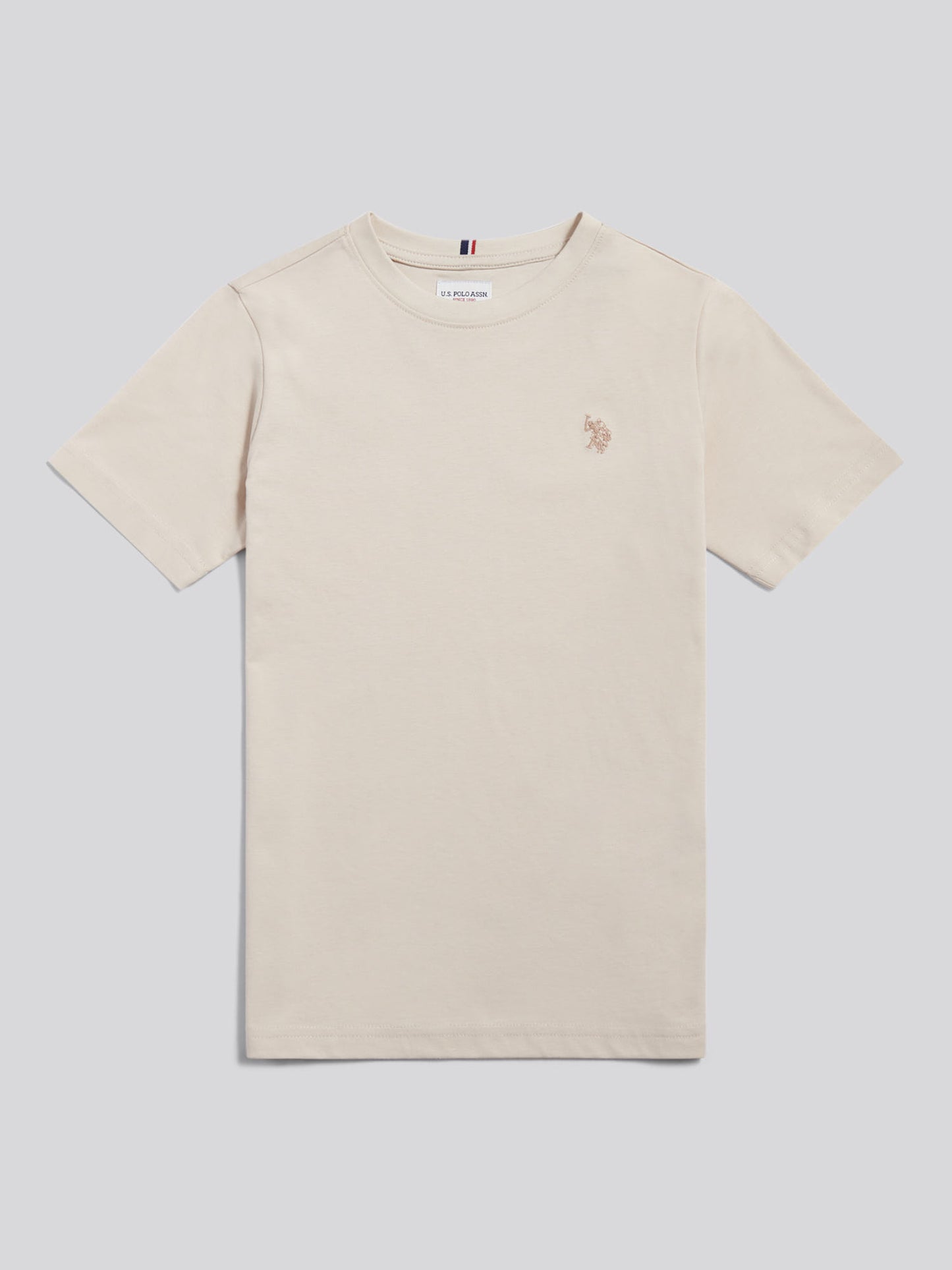 Boys Texture Double Horsemen T-Shirt Beige