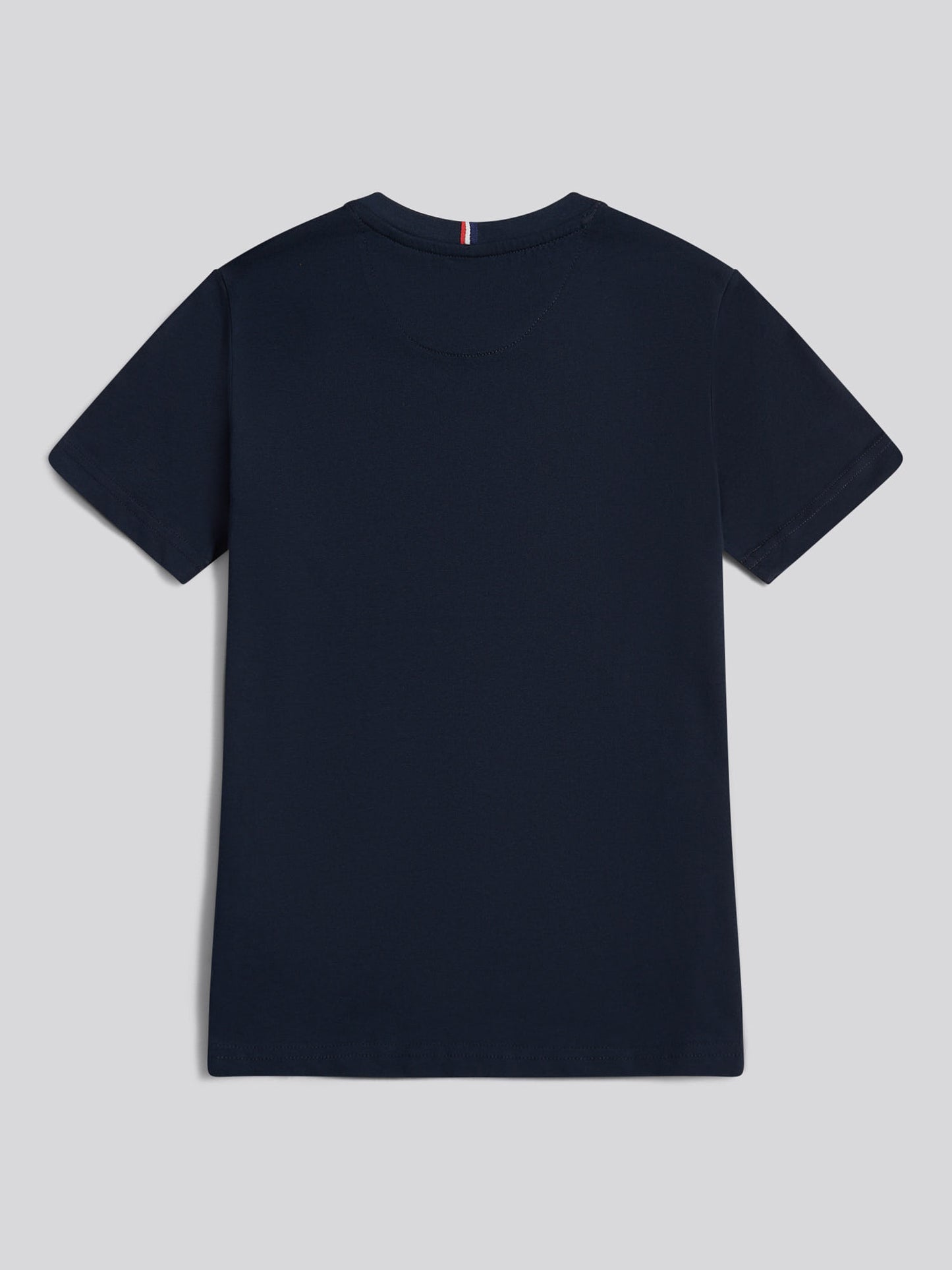 Boys Texture Double Horsemen T-Shirt in Dark Sapphire Navy / Haute Red DHM