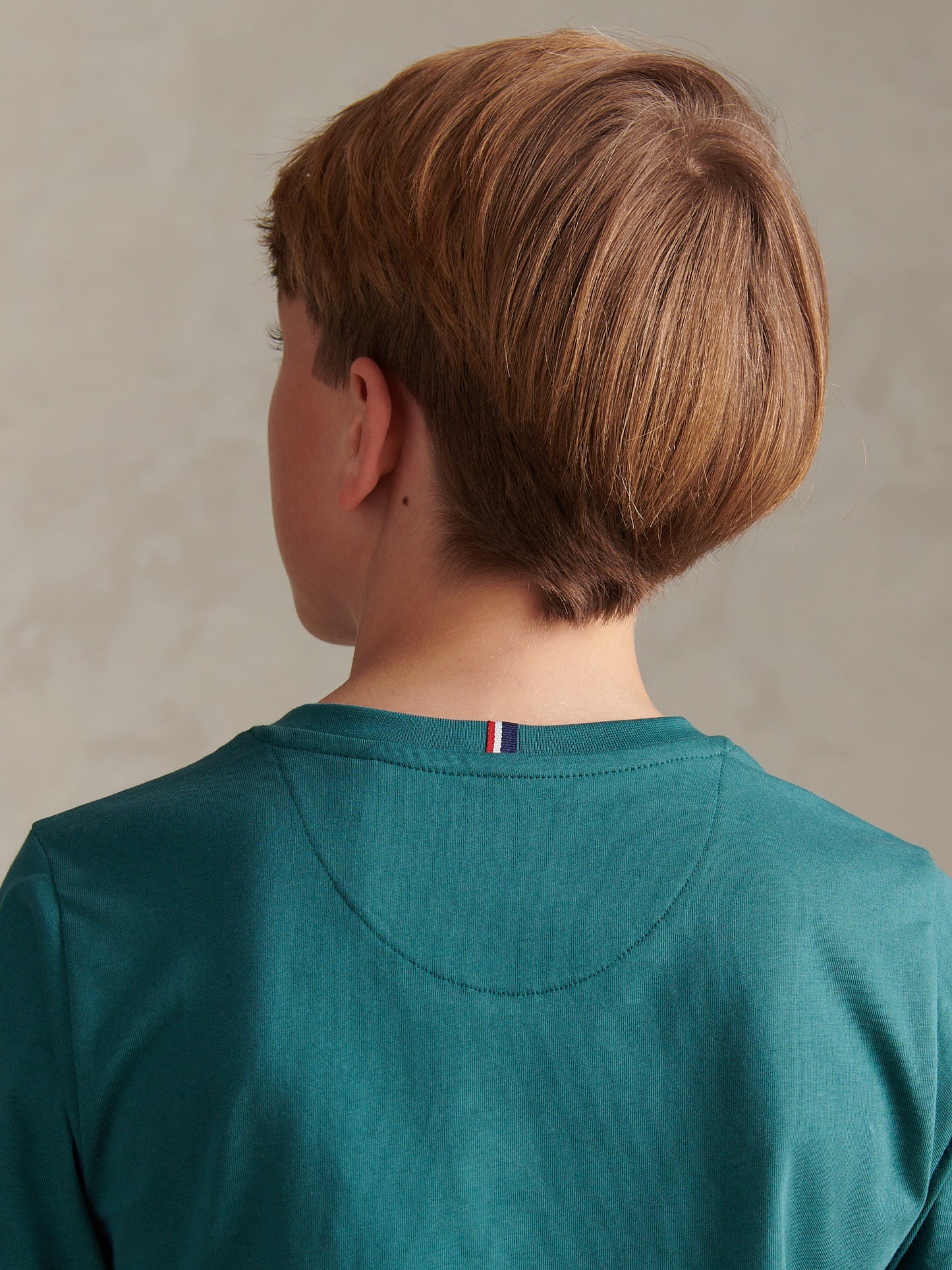 Boys Texture Double Horsemen T-Shirt Mediterranea