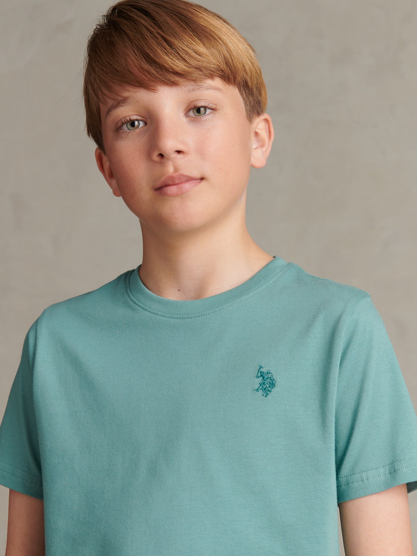 Boys Texture Double Horsemen T-Shirt Arctic