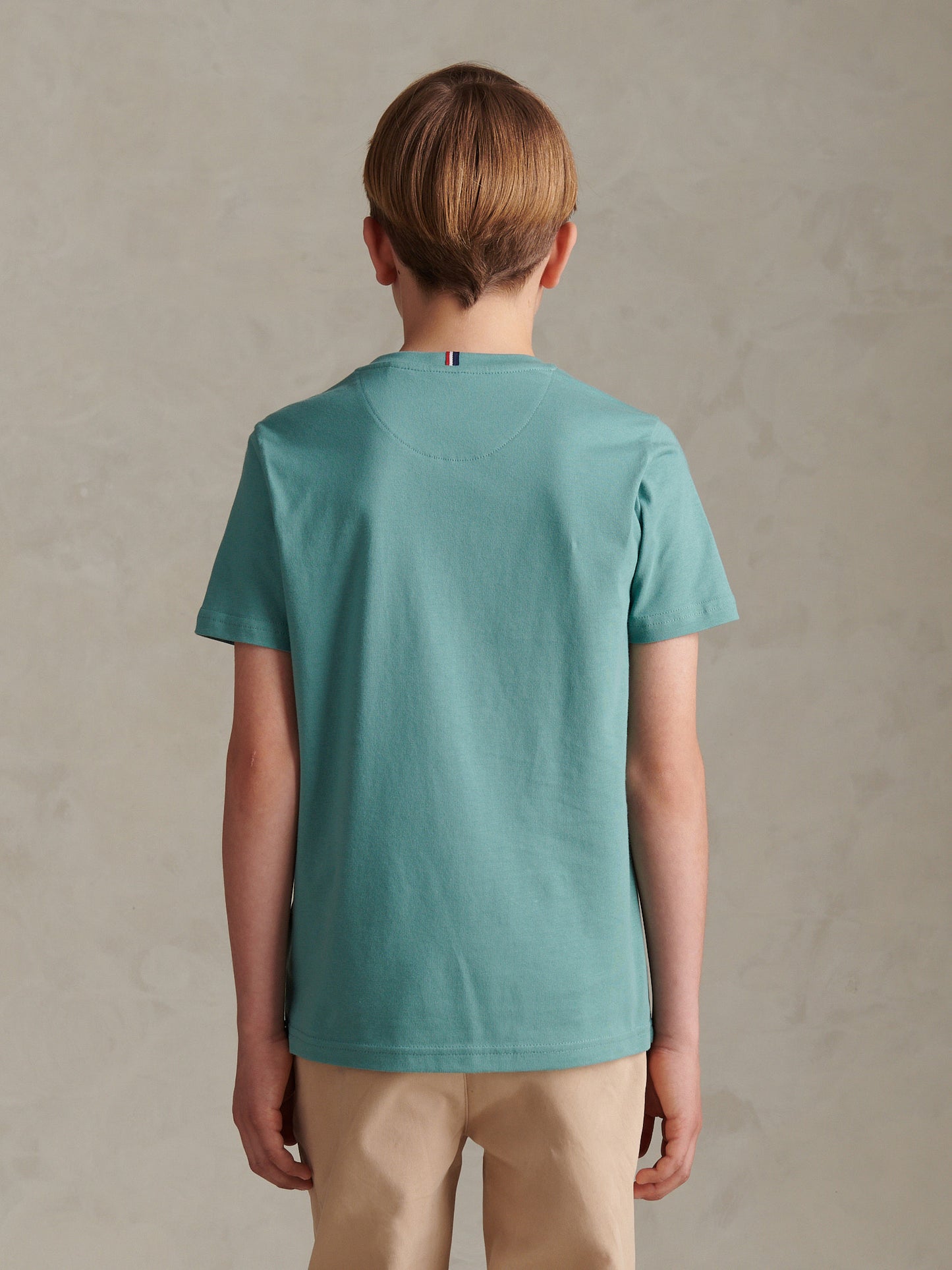 Boys Texture Double Horsemen T-Shirt Arctic