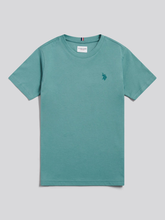 Boys Texture Double Horsemen T-Shirt Arctic