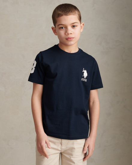 Boys Player 3 T-Shirt Dark Sapphire Navy / White DHM