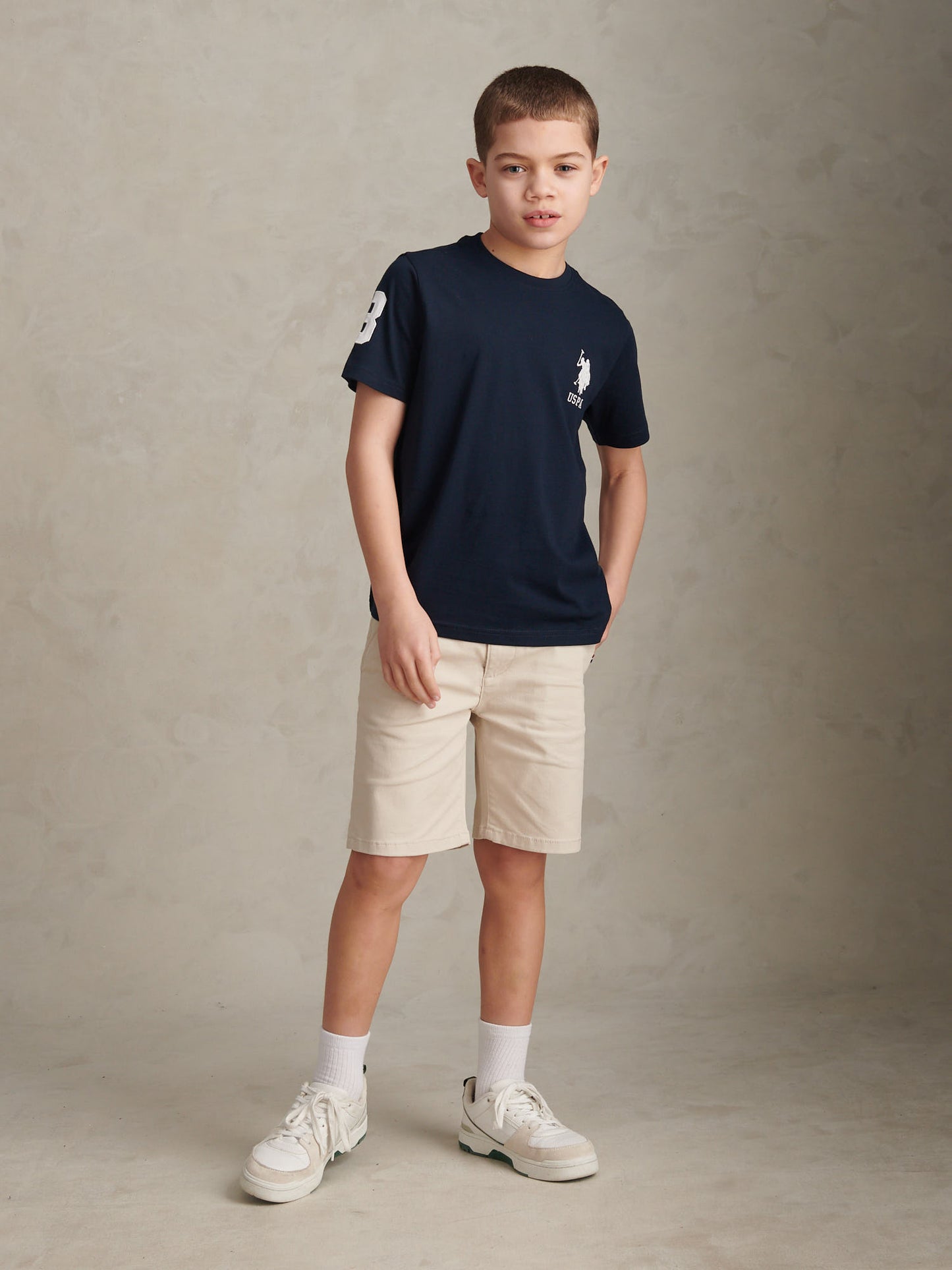 Boys Player 3 T-Shirt Dark Sapphire Navy / White DHM