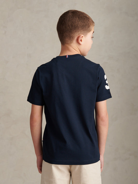 Boys Player 3 T-Shirt Dark Sapphire Navy / White DHM