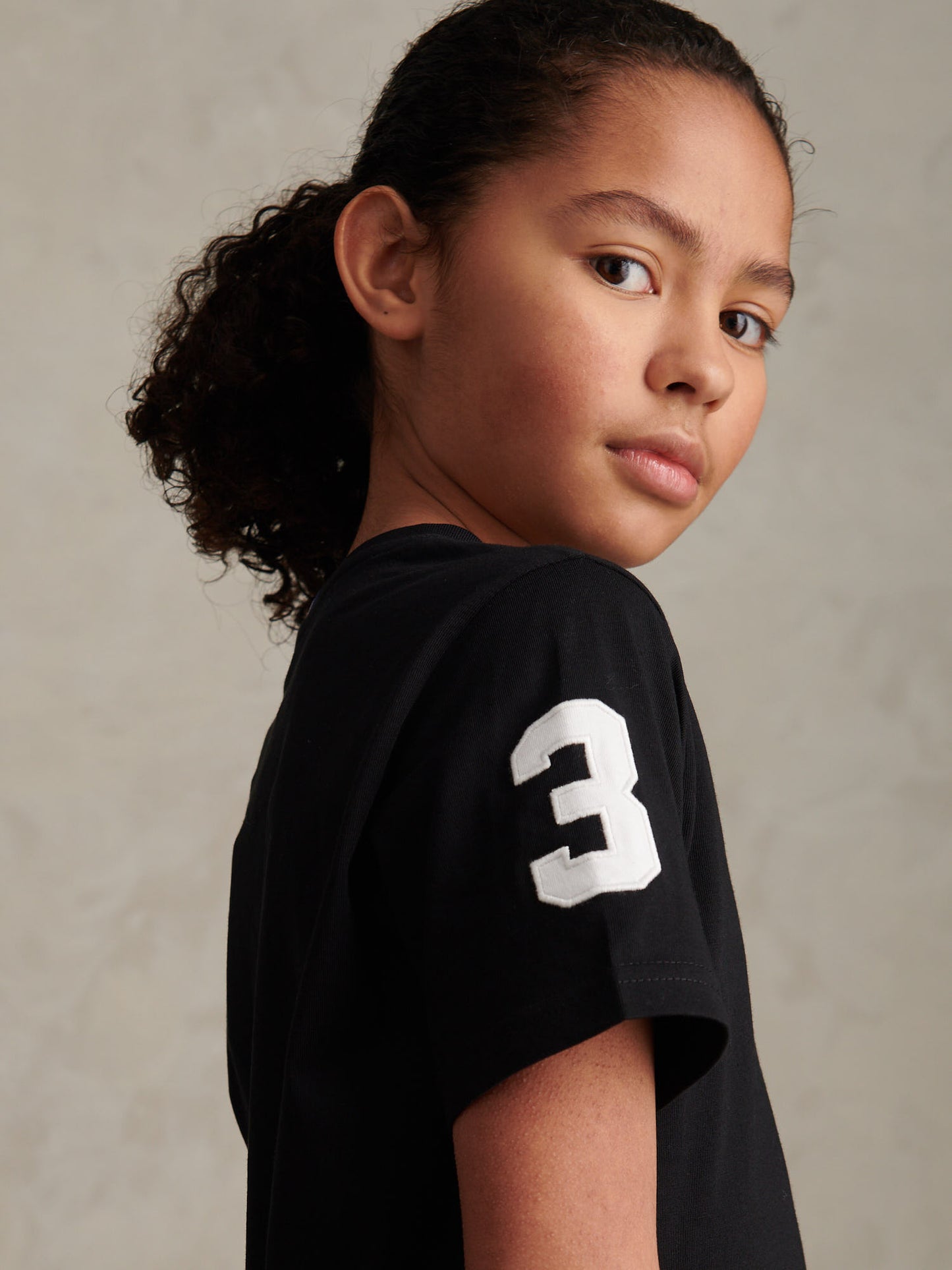 Boys Player 3 T-Shirt Black Bright White DHM