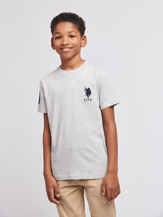 Boys Player 3 T-Shirt in Mid Grey Marl