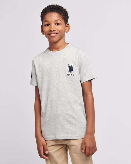 Boys Player 3 T-Shirt in Mid Grey Marl