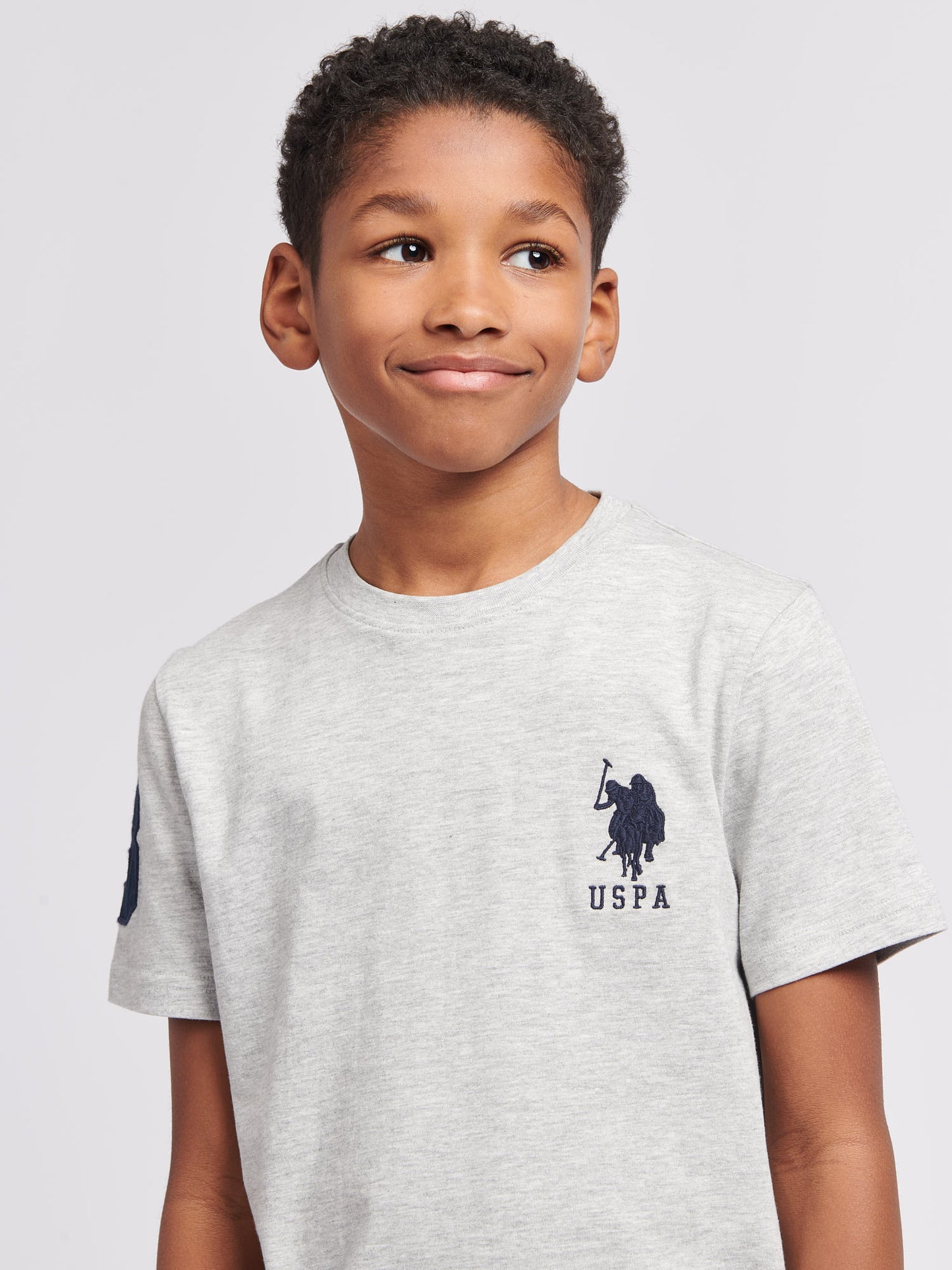 Boys Player 3 T-Shirt in Mid Grey Marl