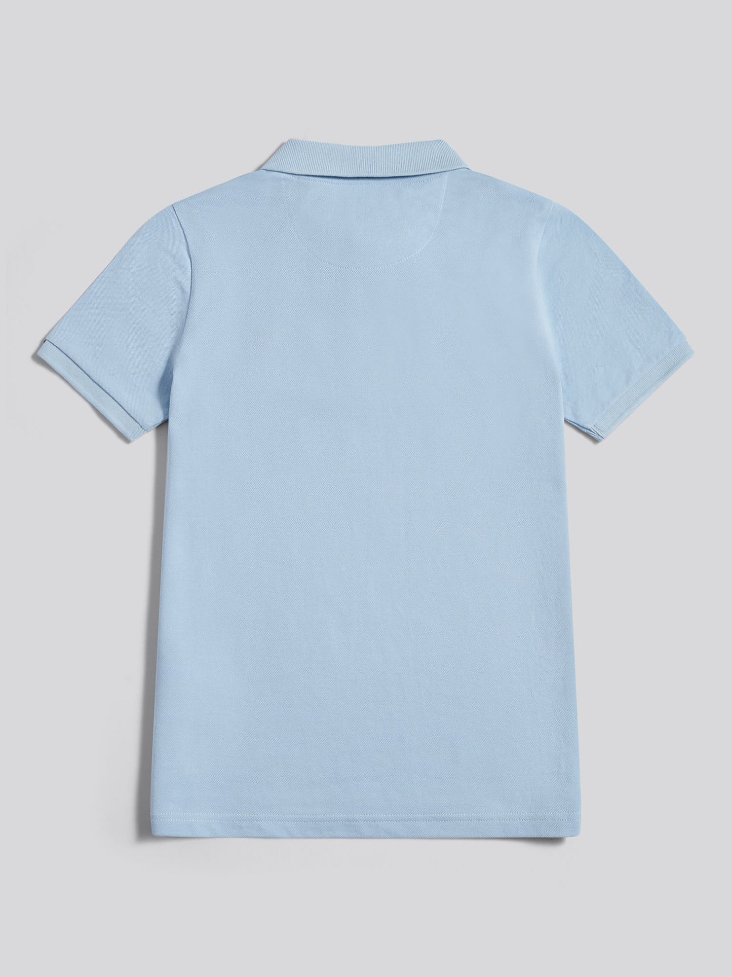 Boys Double Horsemen Polo Shirt in Chambray Blue