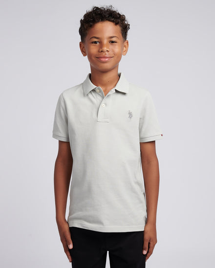 Boys Double Horsemen Polo Shirt in High Rise