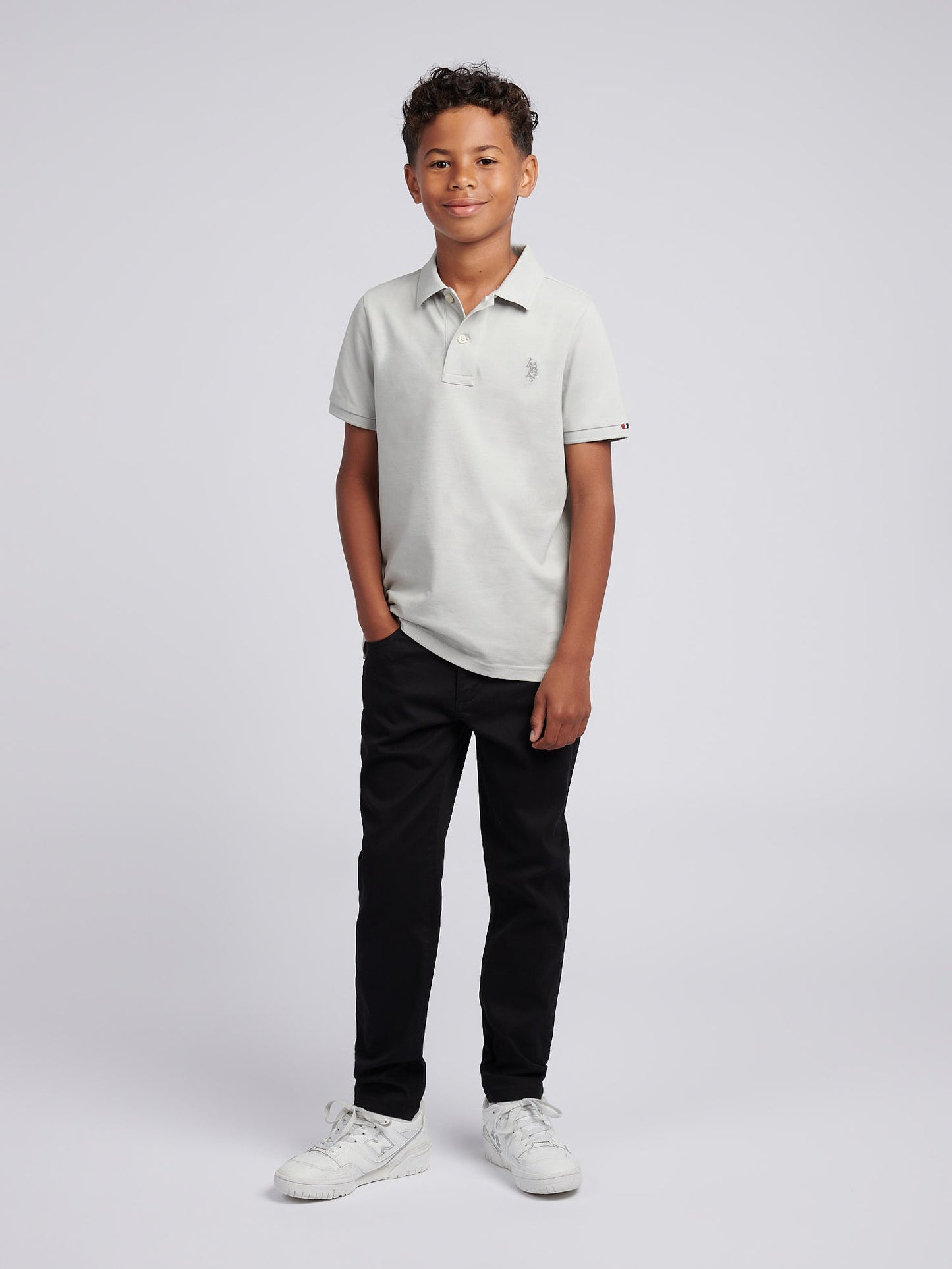 Boys Double Horsemen Polo Shirt in High Rise