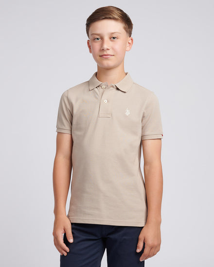 Boys Double Horsemen Polo Shirt in Atmosphere