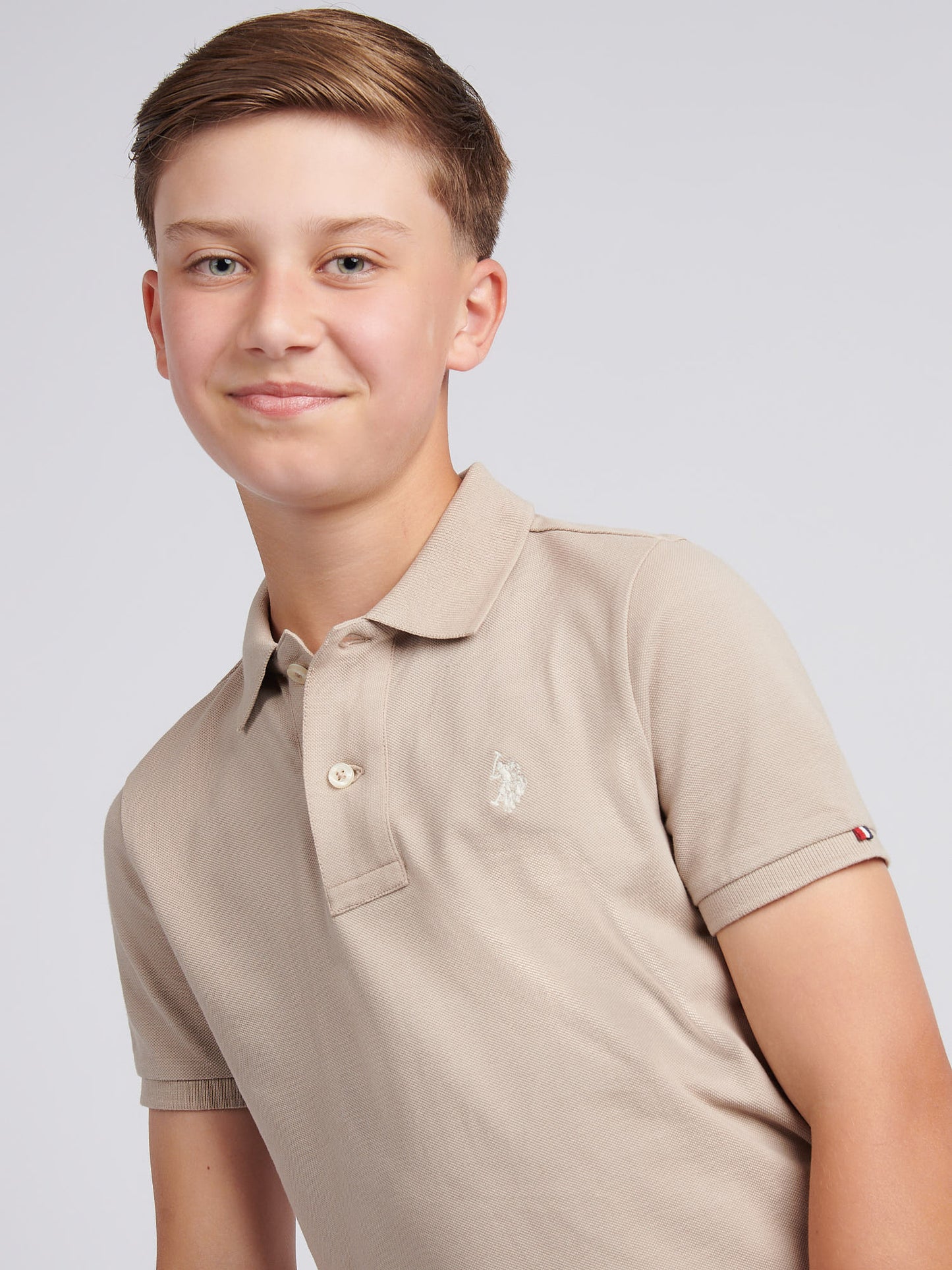 Boys Double Horsemen Polo Shirt in Atmosphere