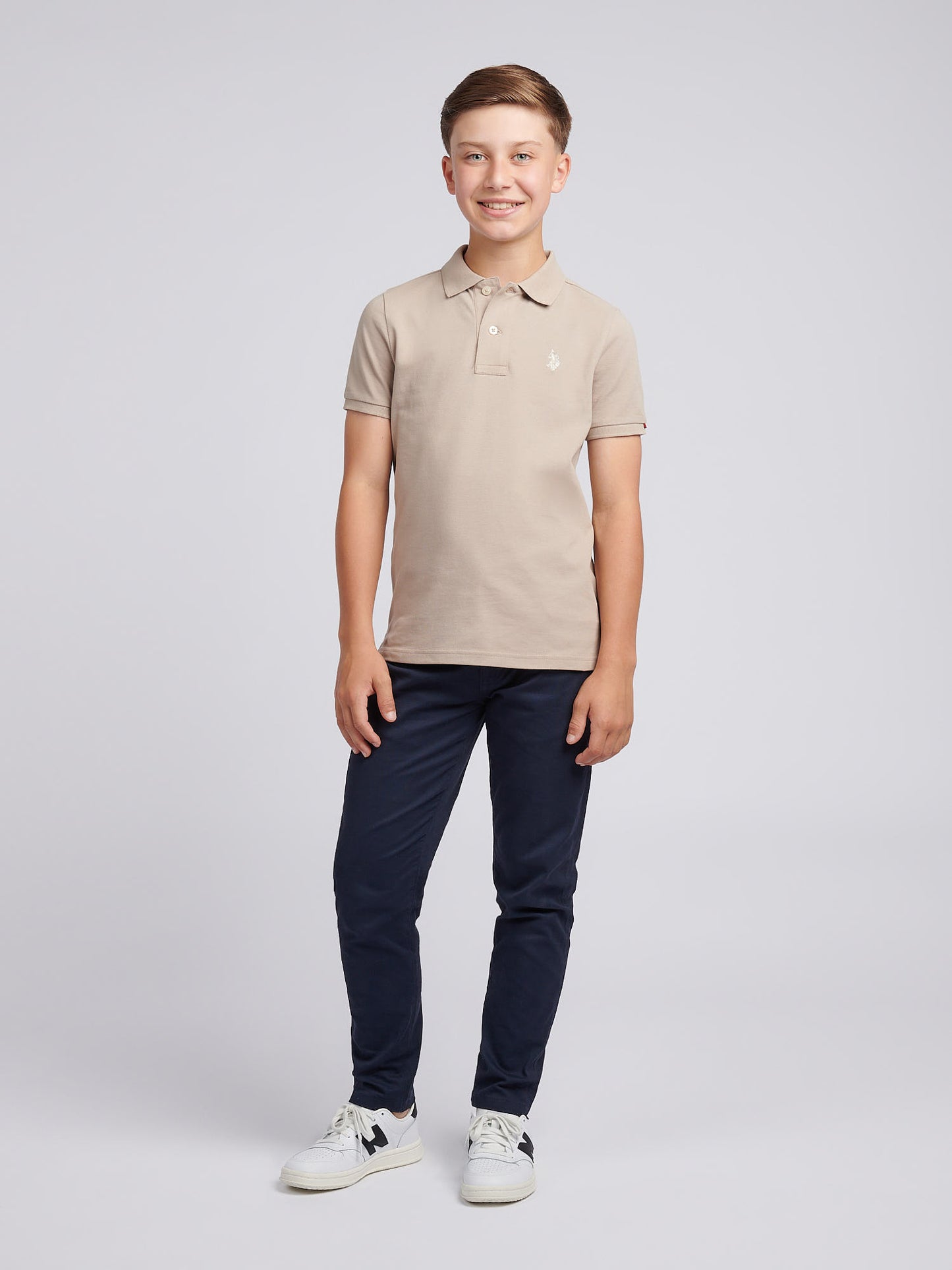 Boys Double Horsemen Polo Shirt in Atmosphere