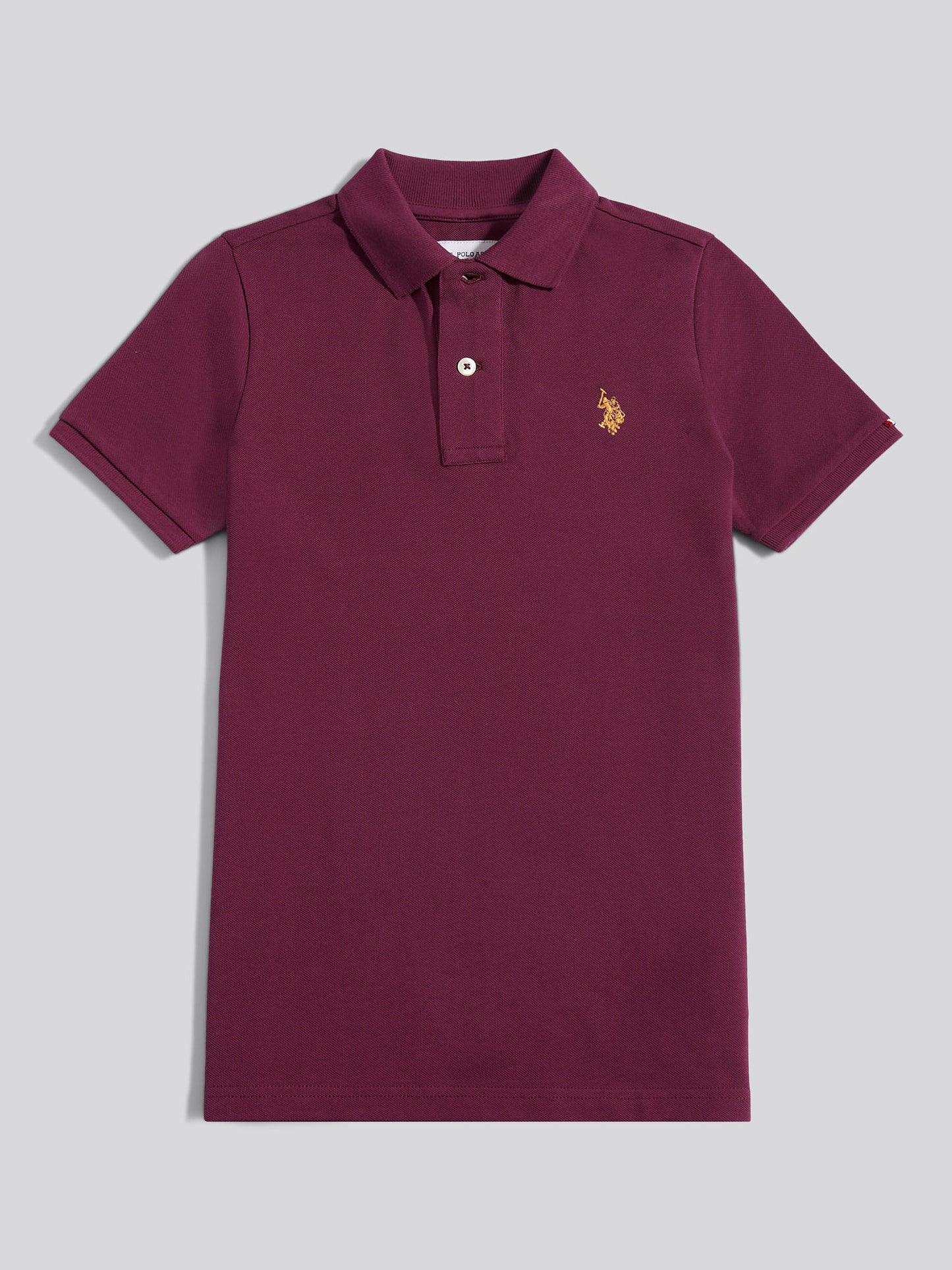 Boys Double Horsemen Polo Shirt in Grape Wine