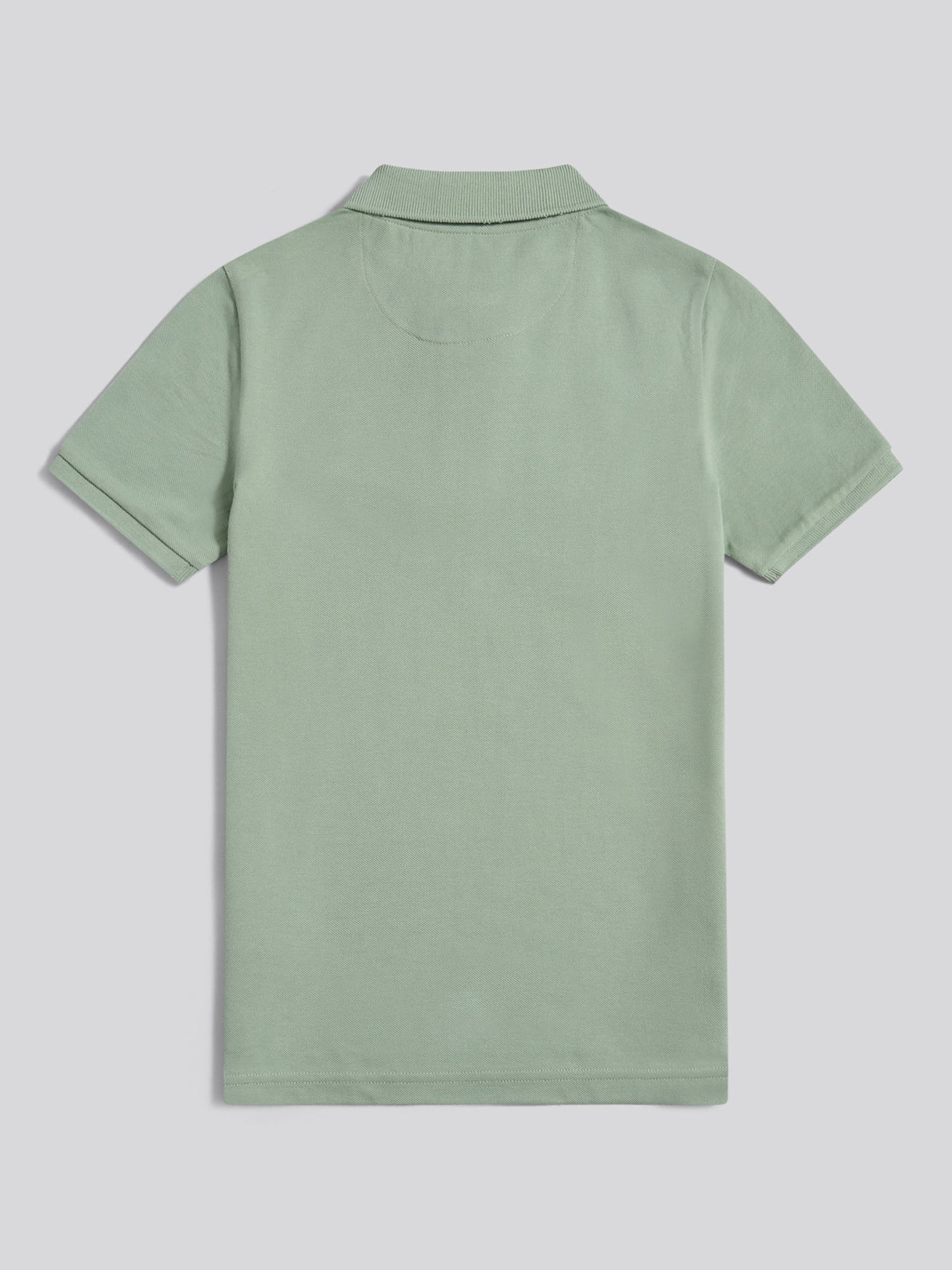 Boys Double Horsemen Polo Shirt in Iceberg Green