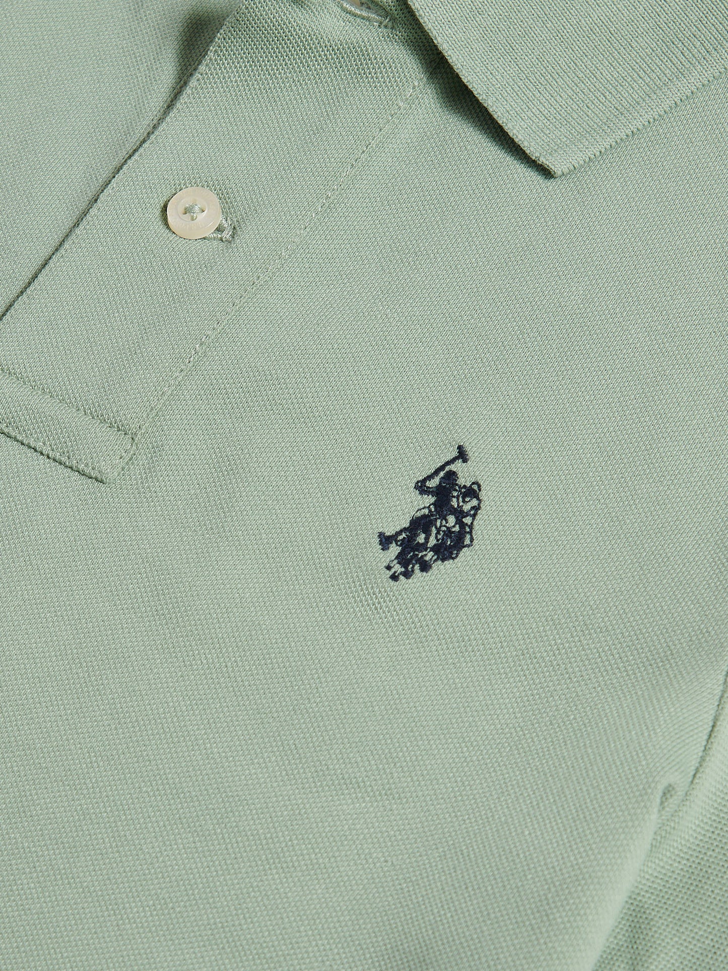 Boys Double Horsemen Polo Shirt in Iceberg Green