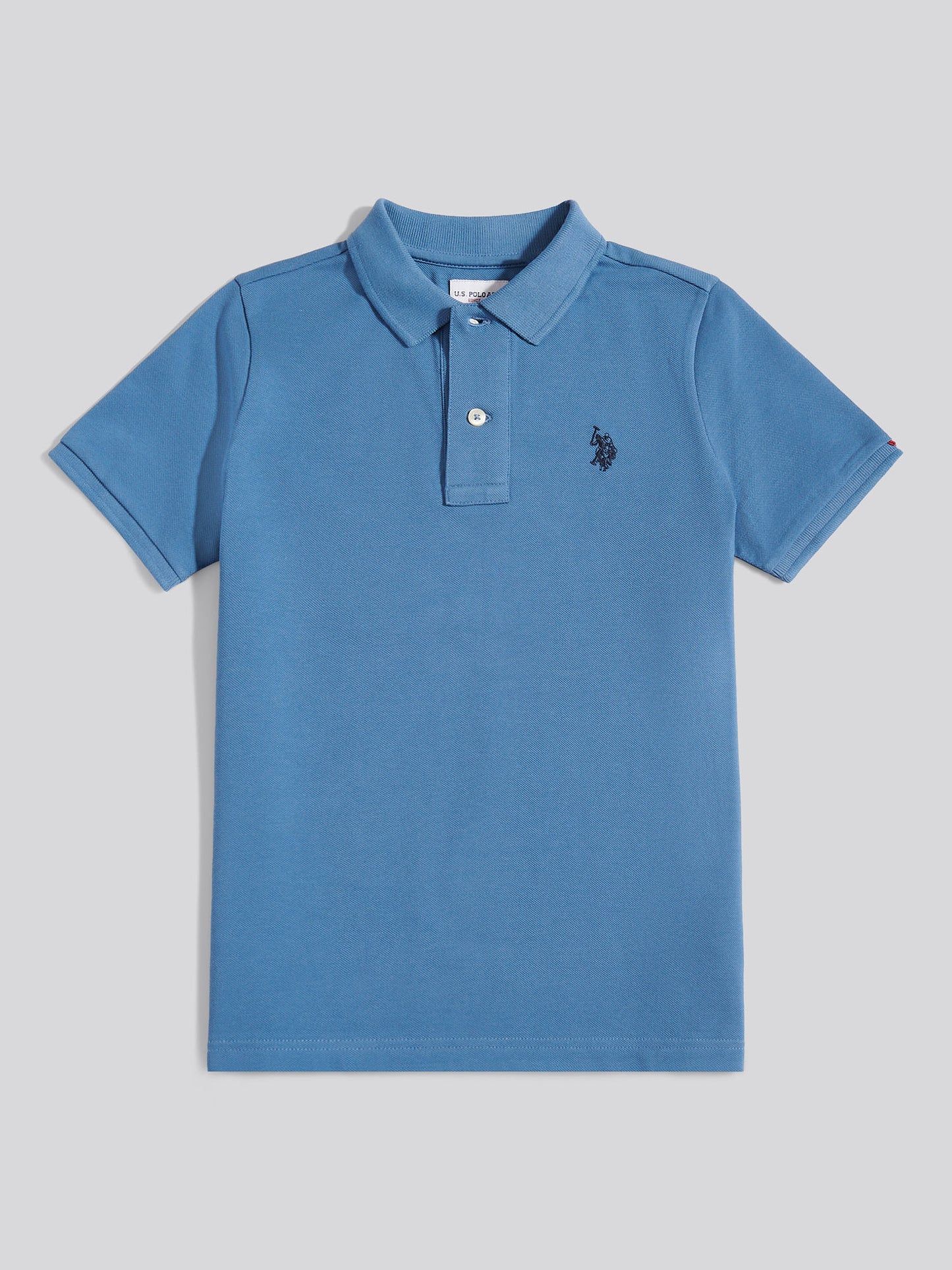 Boys Double Horsemen Polo Shirt in Blue Horizon