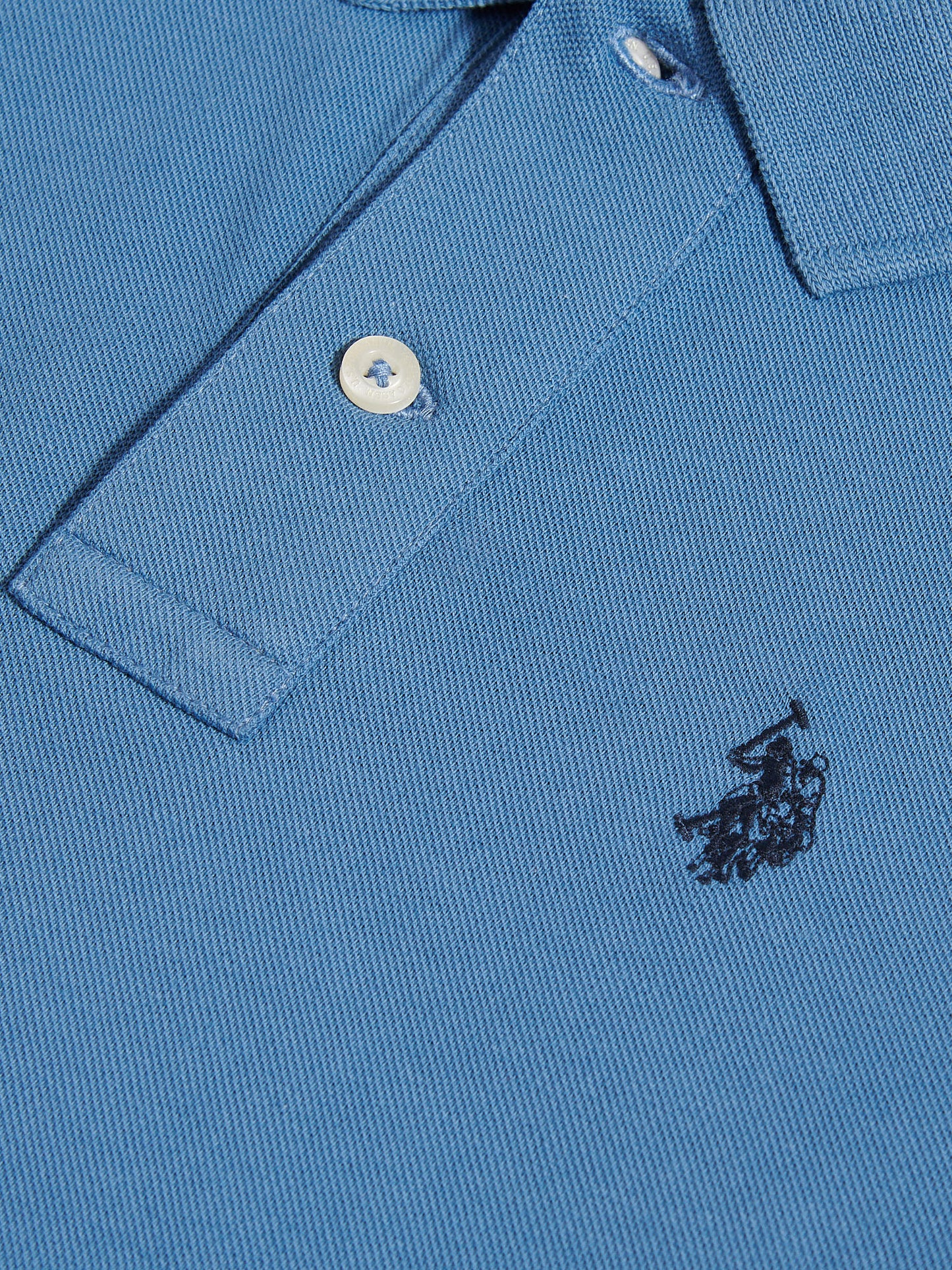 Boys Double Horsemen Polo Shirt in Blue Horizon