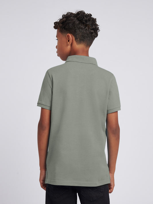 Boys Double Horsemen Polo Shirt in Mulled Basil