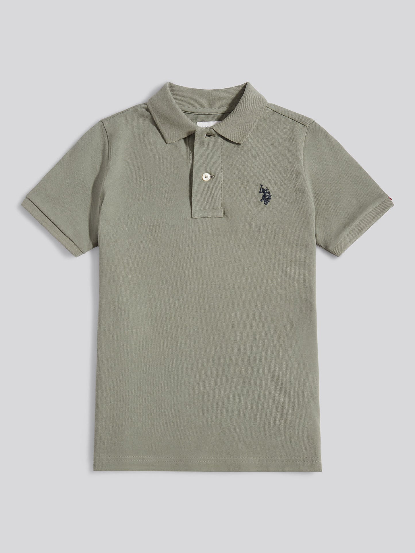 Boys Double Horsemen Polo Shirt in Mulled Basil